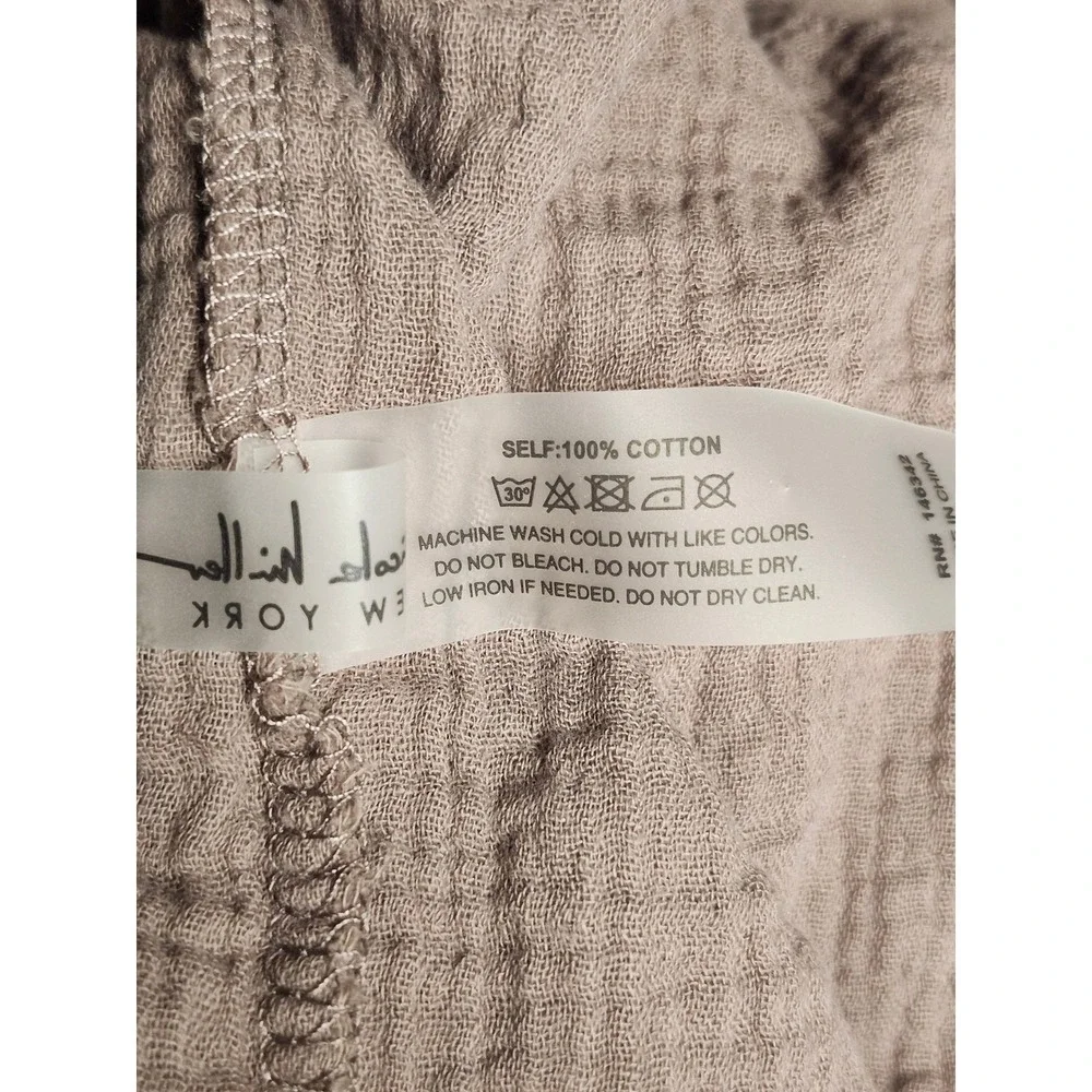 Nicole Miller New York 100% Cotton Gauze Lounge 1X Brwn‎ Beach Embroidered Set